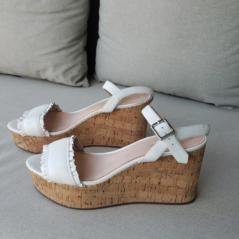 Kate Spade Frilly Platform Wedges, Size 8